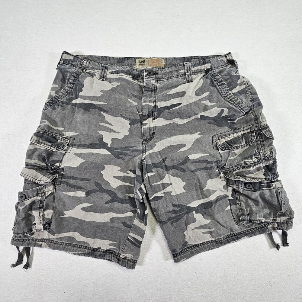Lee Dungarees Cargo Shirts Mens 40 Camo Military Style Twill Camouflage Green
